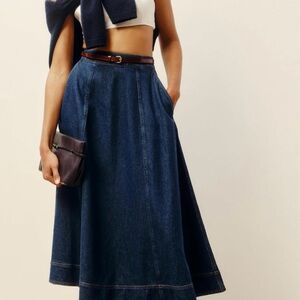 Reformation Delilah A-Line Denim Skirt